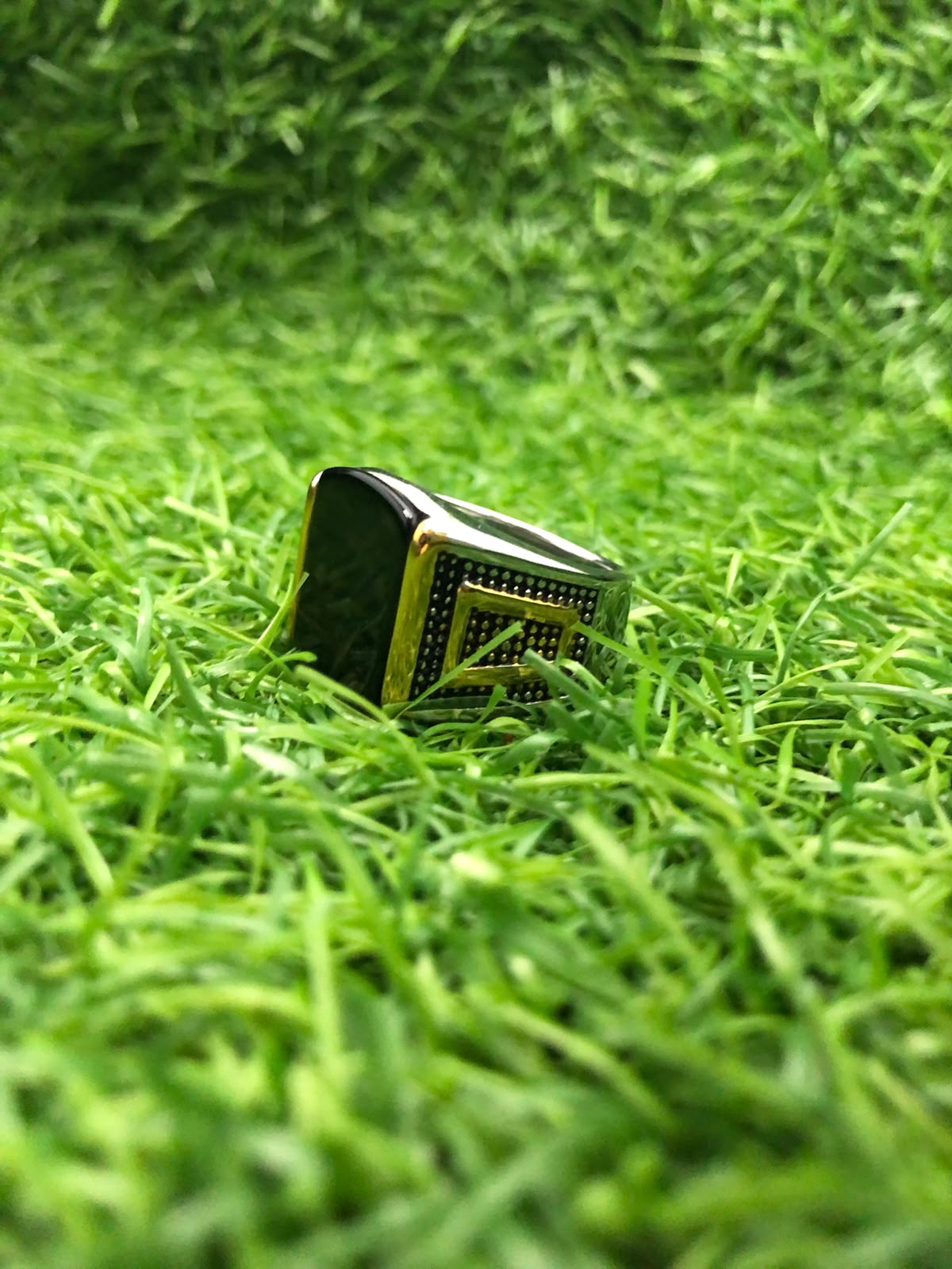 Men's Black Stone Signet Ring