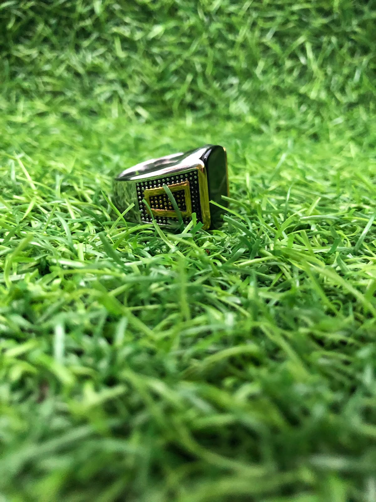 Men's Black Stone Signet Ring
